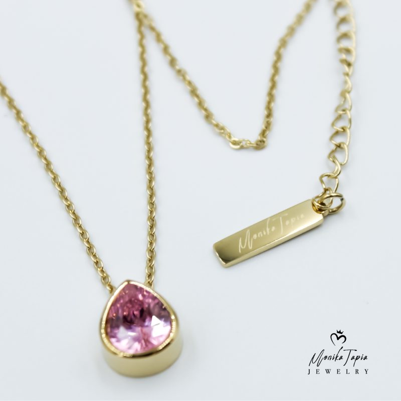 Collar Pink Drop Jewelry by Monika Tapia