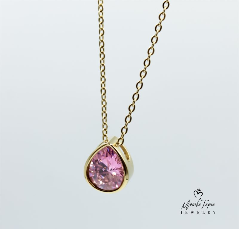 Collar Pink Drop Jewelry by Monika Tapia